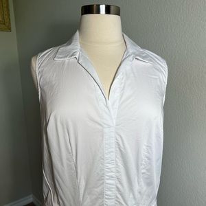 Eloquii sleeveless white collared bodysuit size 16
